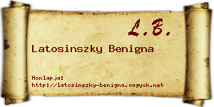 Latosinszky Benigna névjegykártya